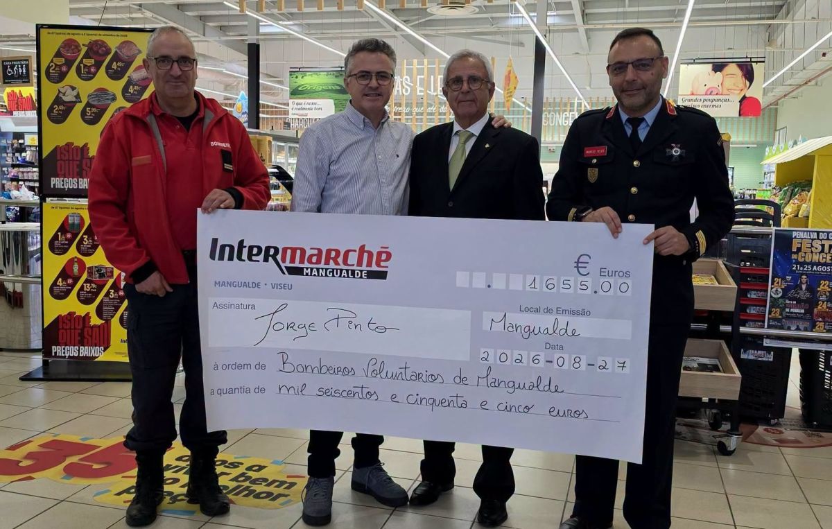 Intermarché de Mangualde entrega 1.655 euros aos Bombeiros Voluntários
