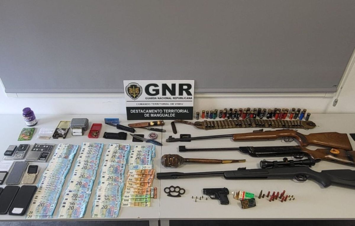 Mangualde: Cinco detidos por tráfico de estupefacientes e posse de armas proibidas